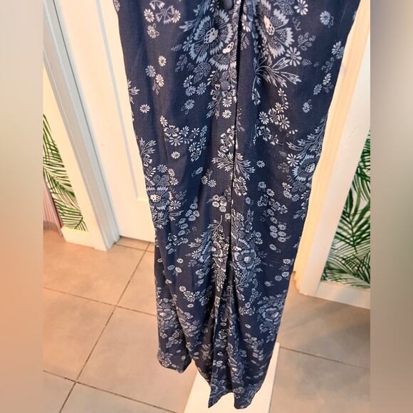 Madewell Blue Paisley Button Front Midi Dress Size 00 - Picture 4 of 7